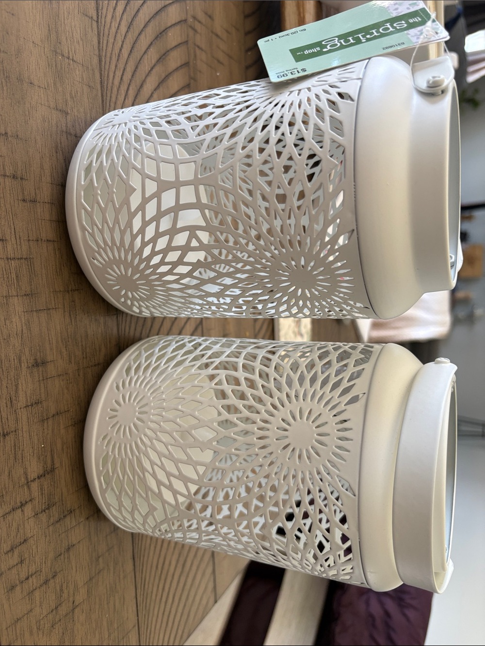 The Spring Shop White Metal Cutout Lanterns - Pair